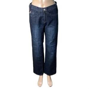 Bogari Womens Denim Blue Jeans Dark Wash Boot Cut Size 4